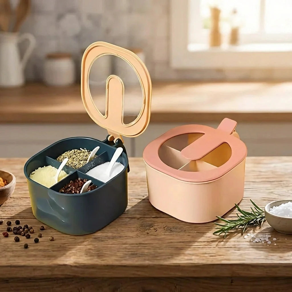 Plastic 4-Section Fancy Masala Box